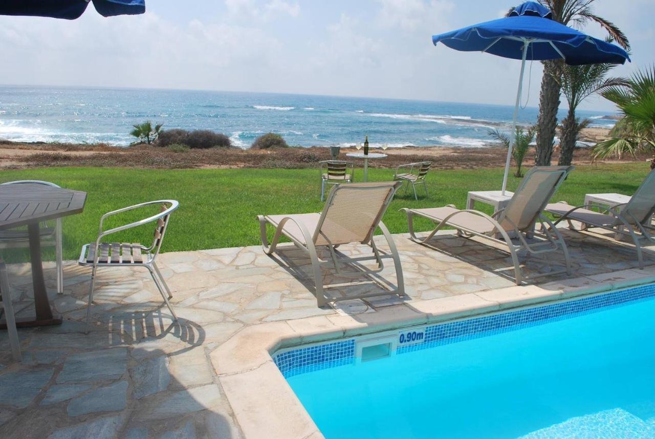 Sea Front Villa, Heated Private Pool, Amazing Location Paphos 323 Kissonerga Buitenkant foto